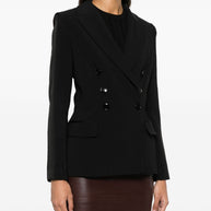 Elisabetta Franchi Double Breasted Jacket In Black