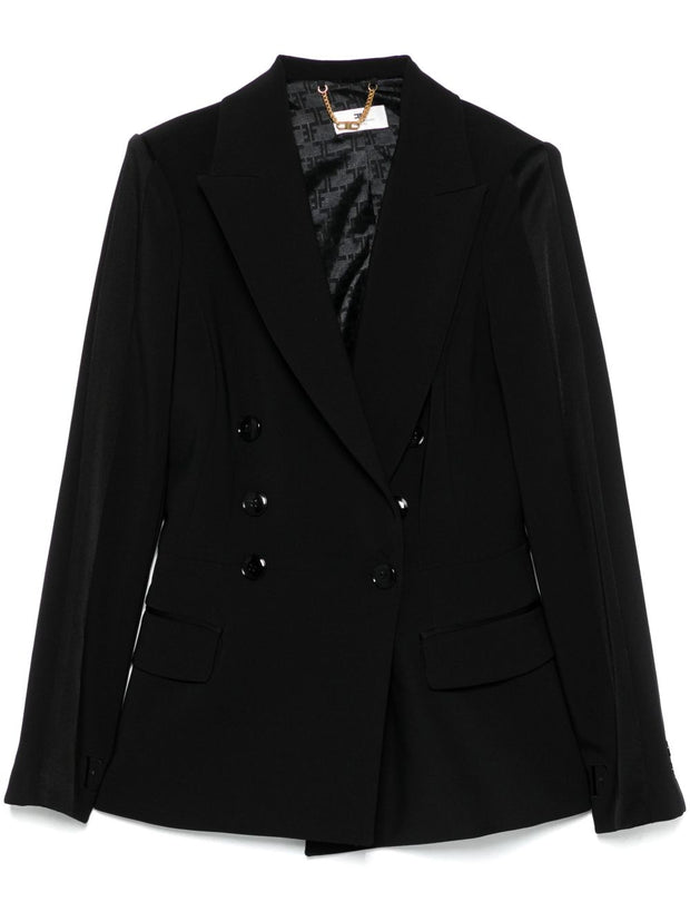 Elisabetta Franchi Double Breasted Jacket In Black