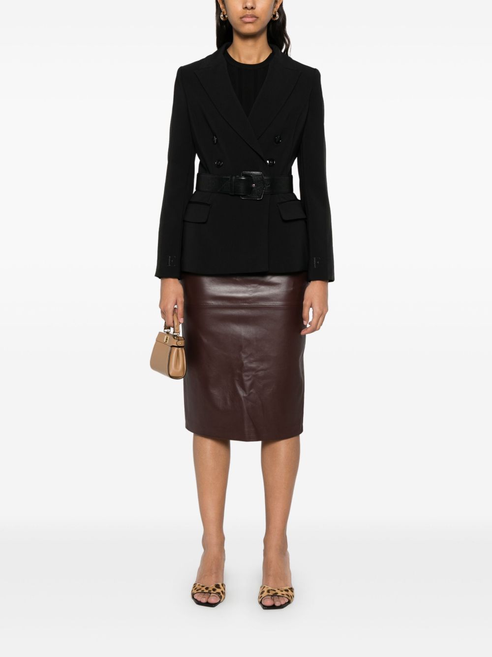 Elisabetta Franchi Double Breasted Jacket In Black