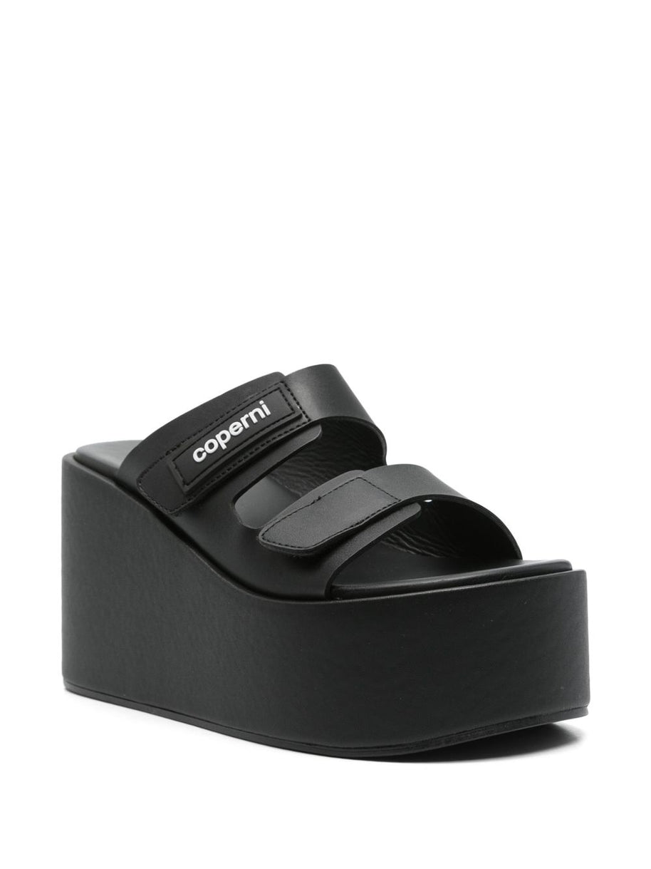Coperni Platform Slide Sandals In Black