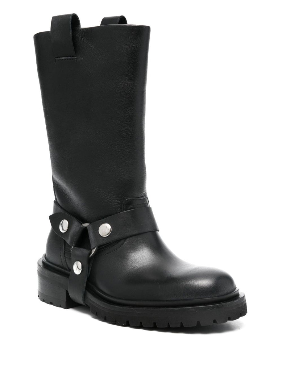 Golden Goose Leather Boots In Black