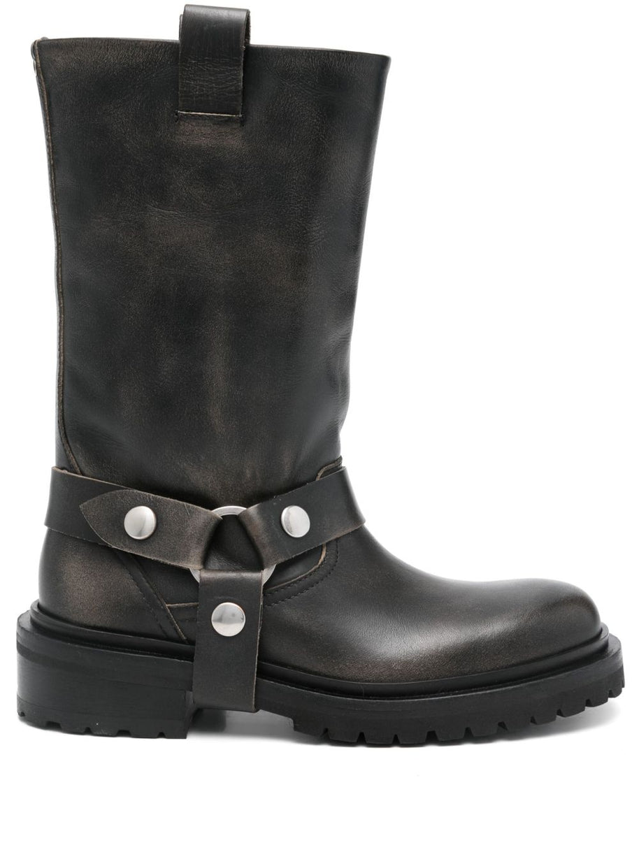 Golden Goose Leather Boots In Black