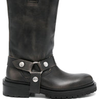 Golden Goose Leather Boots In Black