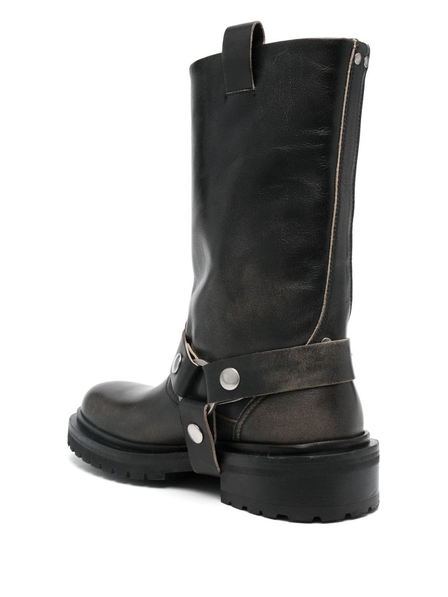 Golden Goose Leather Boots In Black