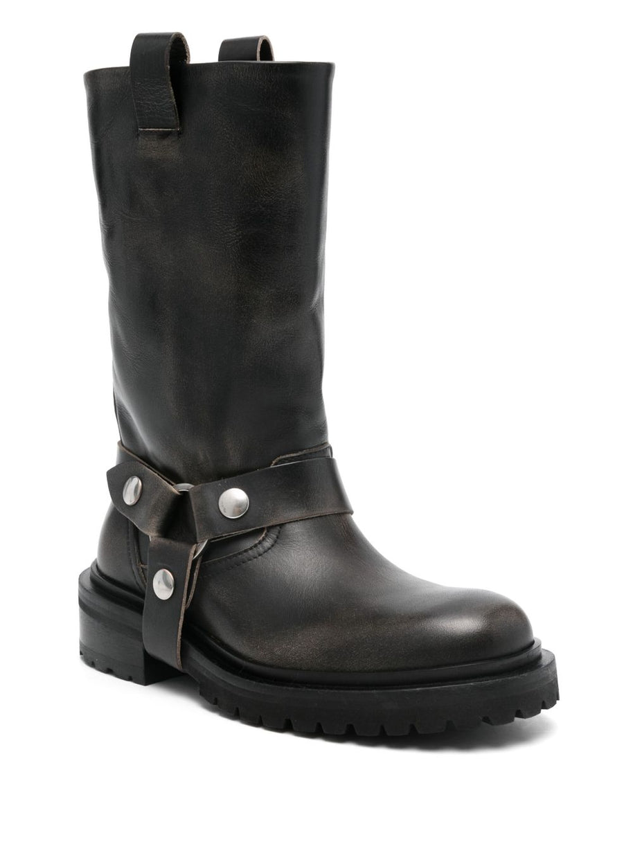 Golden Goose Leather Boots In Black