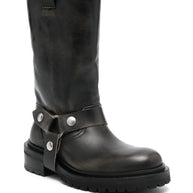 Golden Goose Leather Boots In Black