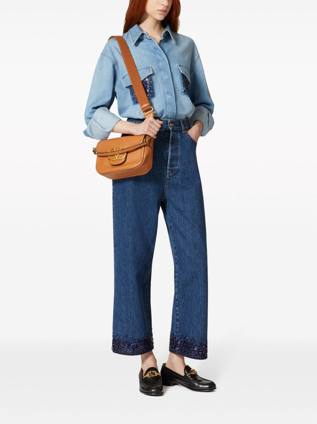 Valentino Garavani Alltime Leather Shoulder Bag