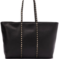 Valentino Garavani Rockstud Leather Medium Tote - Black
