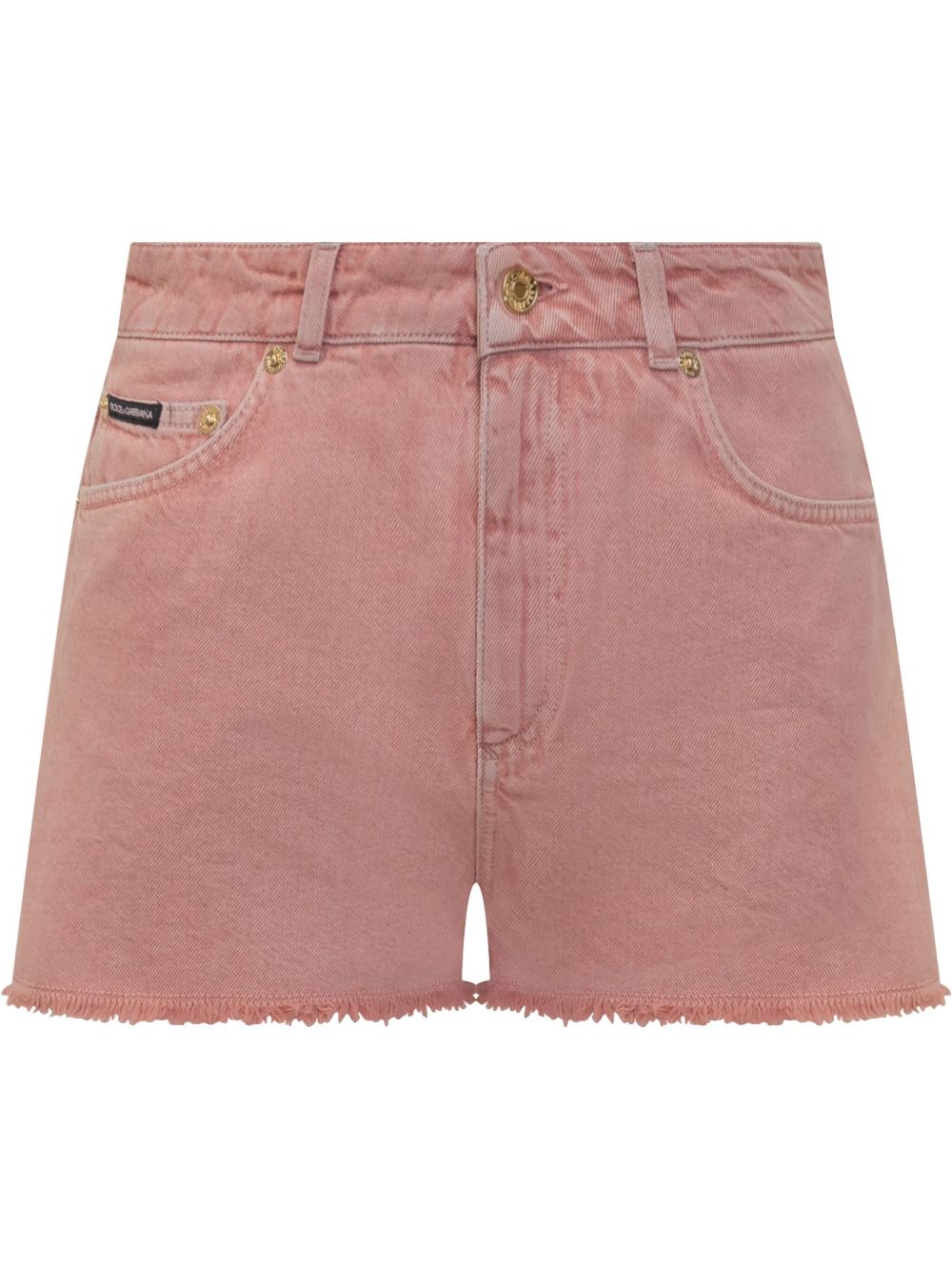 Dolce & Gabbana Cotton Denim Shorts In Pink