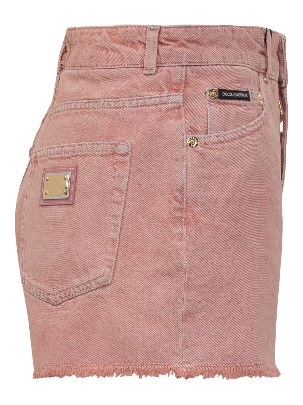 Dolce & Gabbana Cotton Denim Shorts In Pink