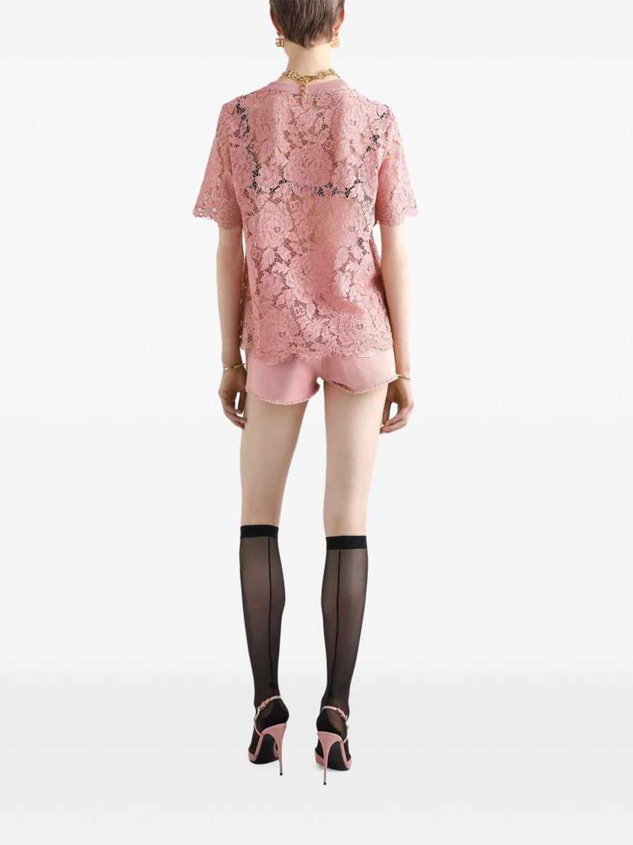 Dolce & Gabbana Lace Top In Powder