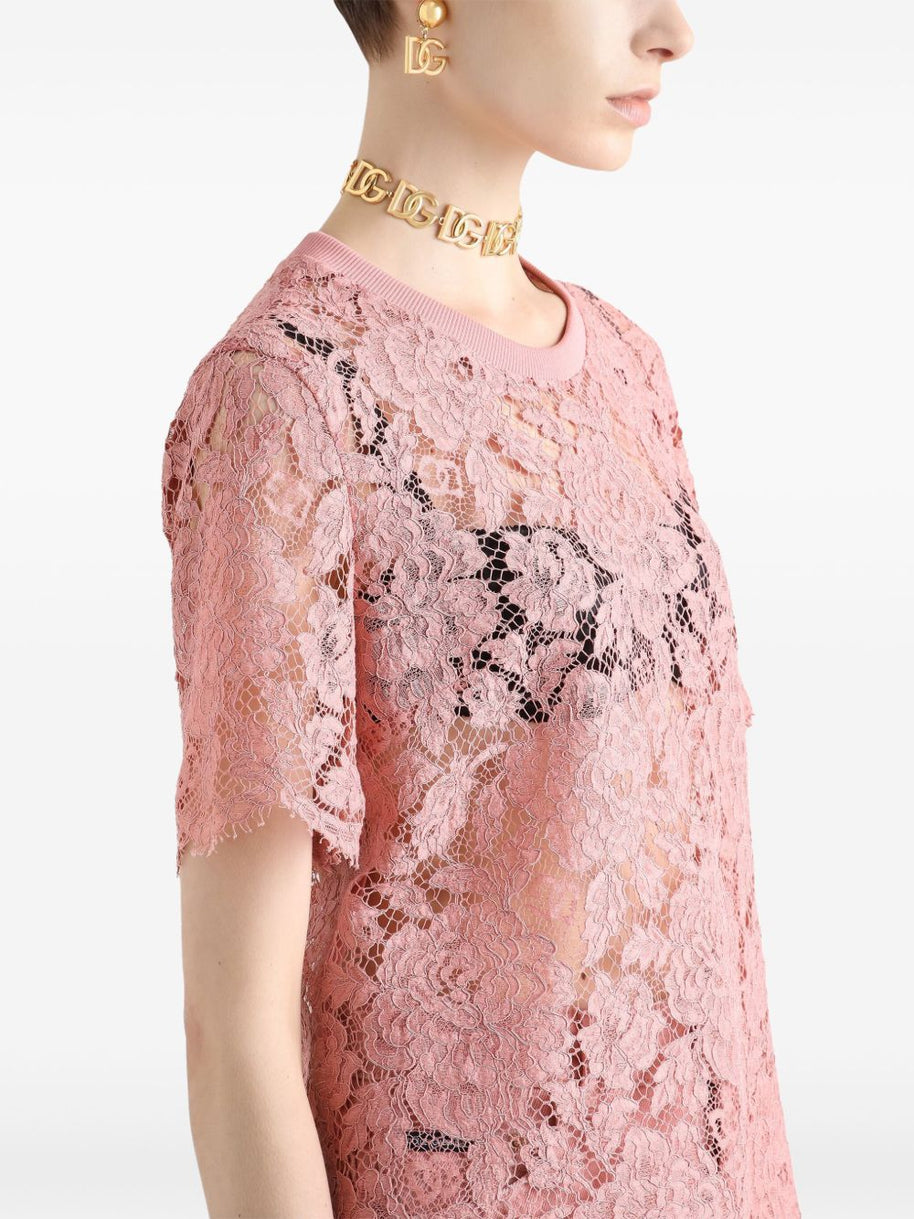 Dolce & Gabbana Lace Top In Powder