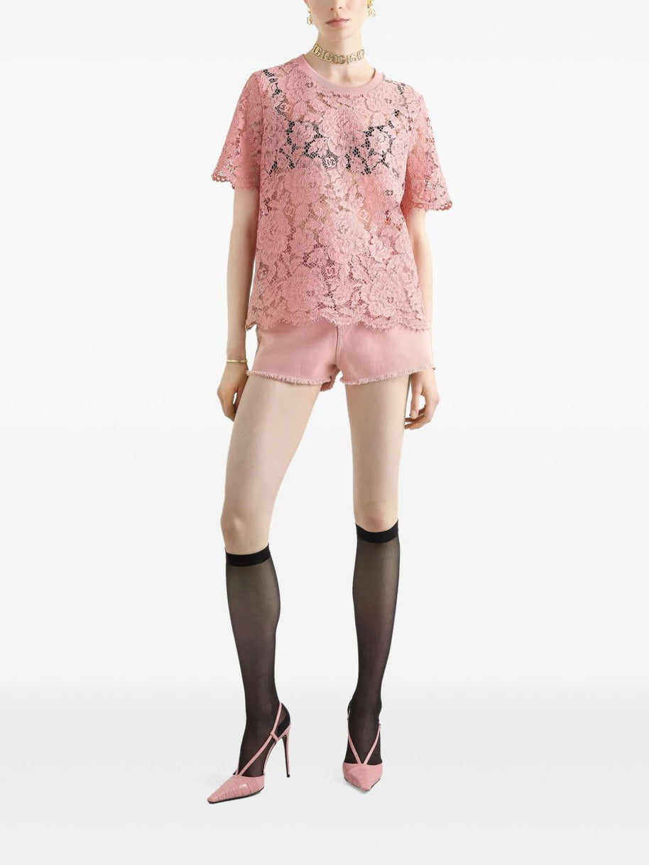 Dolce & Gabbana Lace Top In Powder