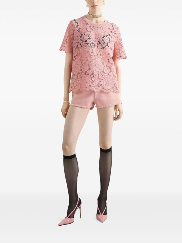 Dolce & Gabbana Lace Top In Powder