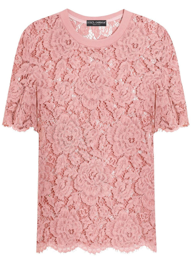 Dolce & Gabbana Lace Top In Powder