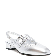 CAREL PARIS Queen Slingback Mary Janes in Silver