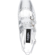 CAREL PARIS Queen Slingback Mary Janes in Silver