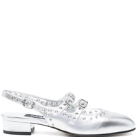 CAREL PARIS Queen Slingback Mary Janes in Silver