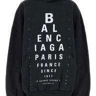 Balenciaga Optical Cotton Hoodie - Black