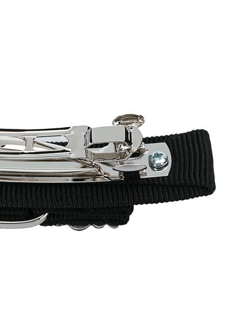 Ferragamo Crystal Embellished Hair Clip In Black