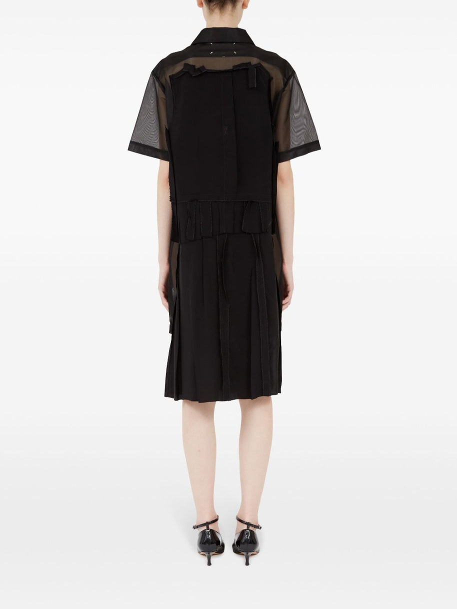 Maison Margiela Décortiqué Shirtdress In Black