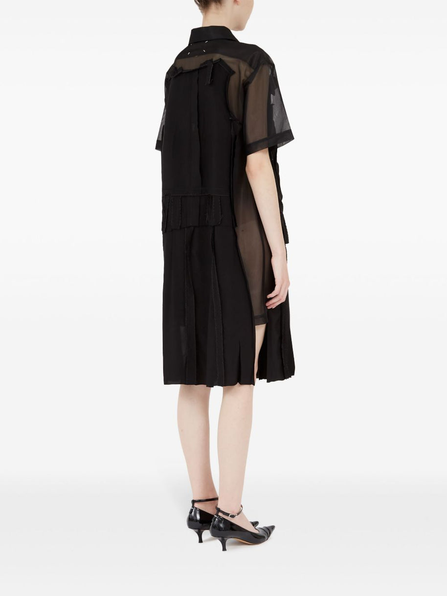 Maison Margiela Décortiqué Shirtdress In Black