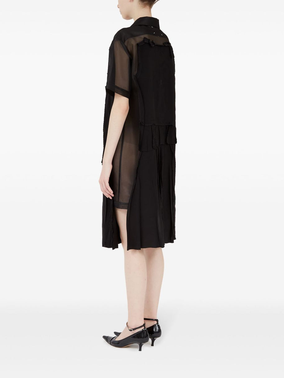 Maison Margiela Décortiqué Shirtdress In Black