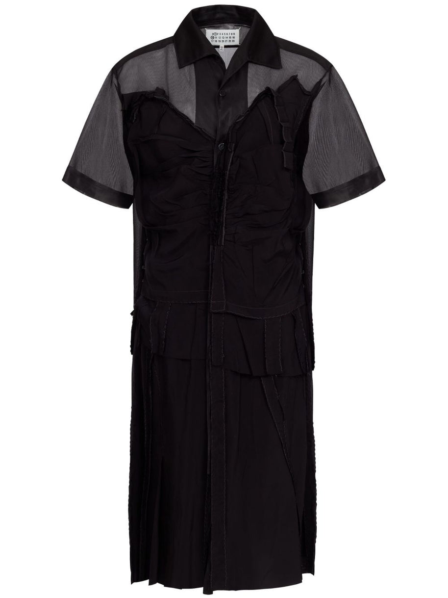 Maison Margiela Décortiqué Shirtdress In Black