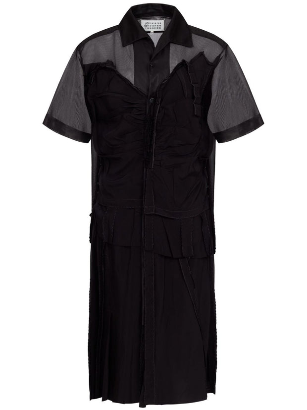 Maison Margiela Décortiqué Shirtdress In Black