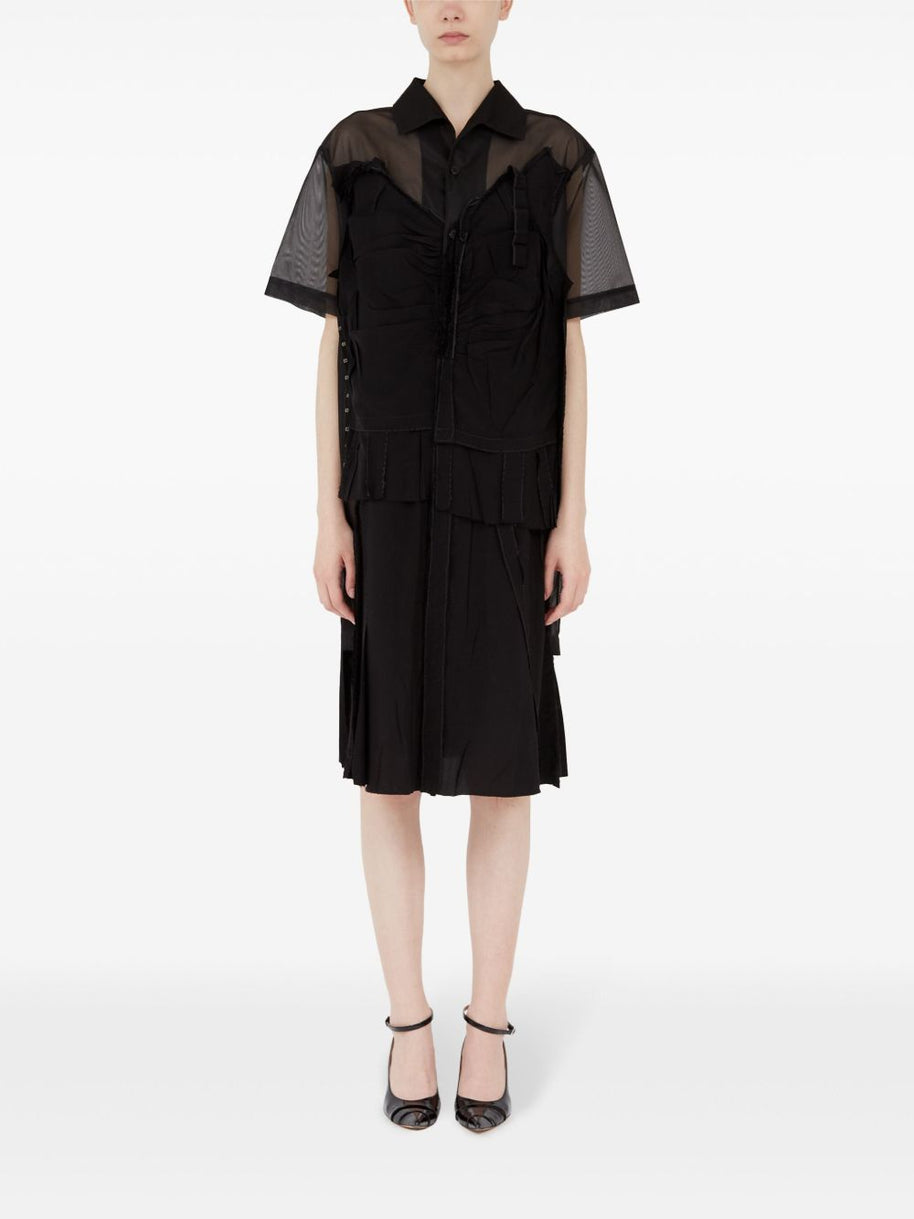 Maison Margiela Décortiqué Shirtdress In Black