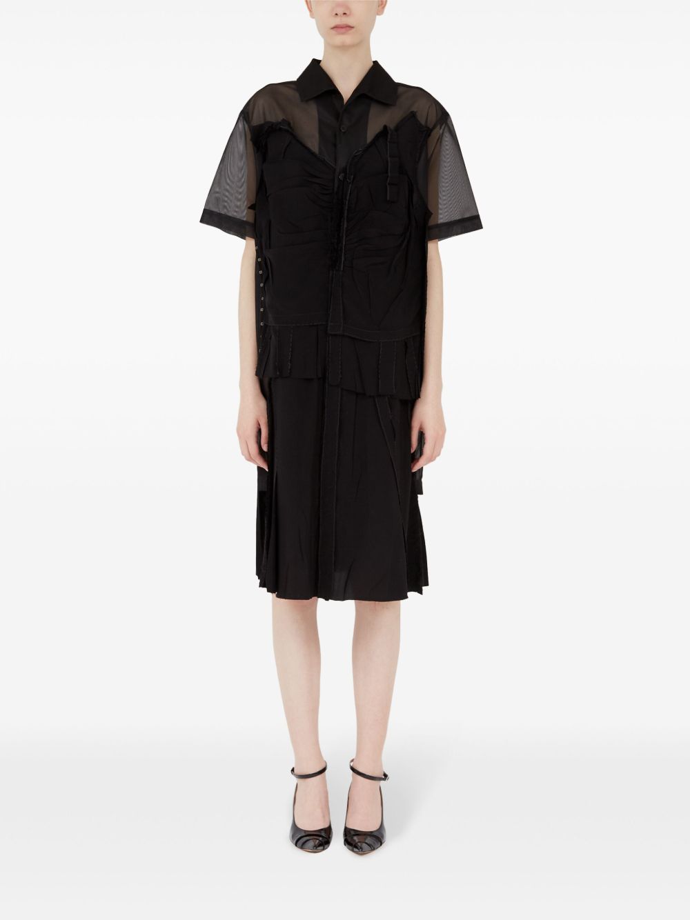 Maison Margiela Décortiqué Shirtdress In Black