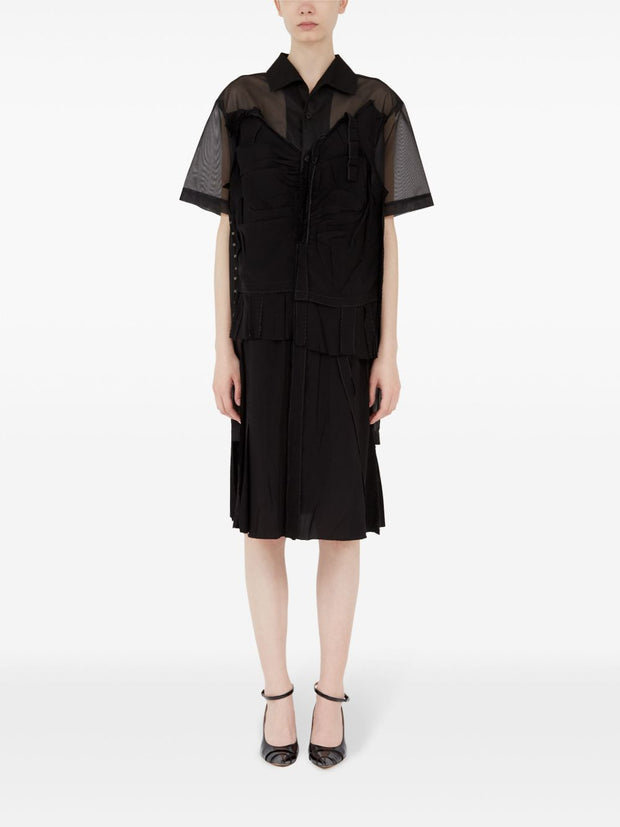 Maison Margiela Décortiqué Shirtdress In Black
