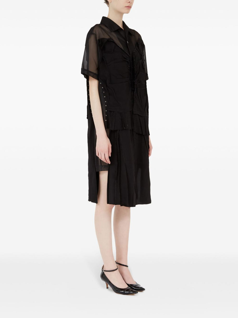 Maison Margiela Décortiqué Shirtdress In Black