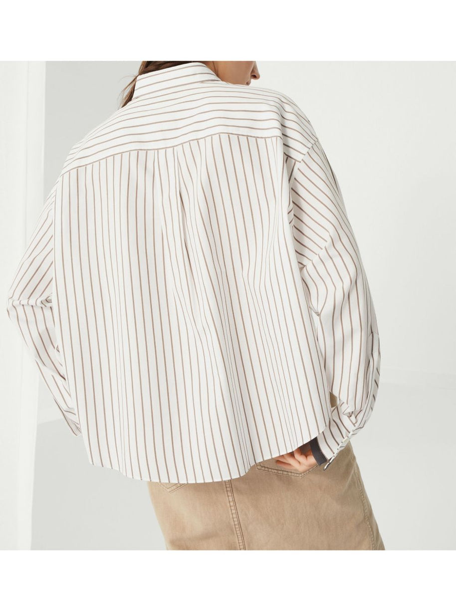 Brunello Cucinelli Striped Shirt In White