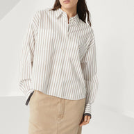 Brunello Cucinelli Striped Shirt In White