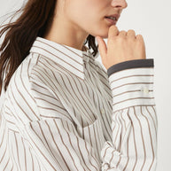 Brunello Cucinelli Striped Shirt In White
