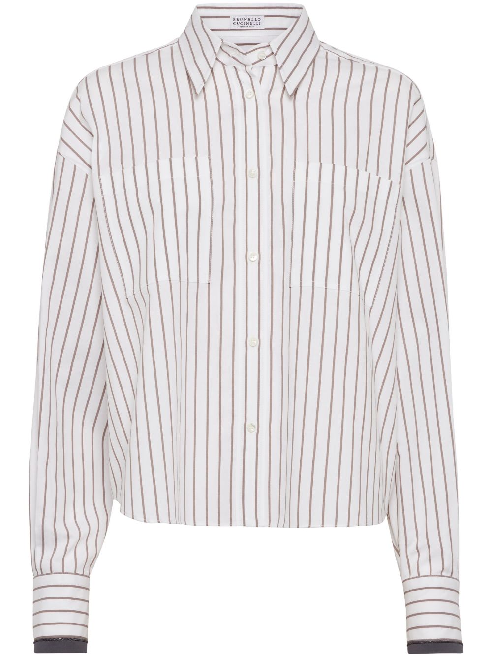 Brunello Cucinelli Striped Shirt In White