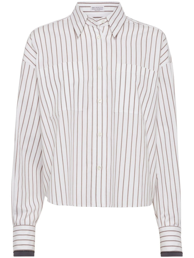 Brunello Cucinelli Striped Shirt In White