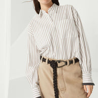 Brunello Cucinelli Striped Shirt In White