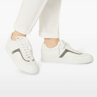 Brunello Cucinelli White Sneakers With Monili Chain Detail