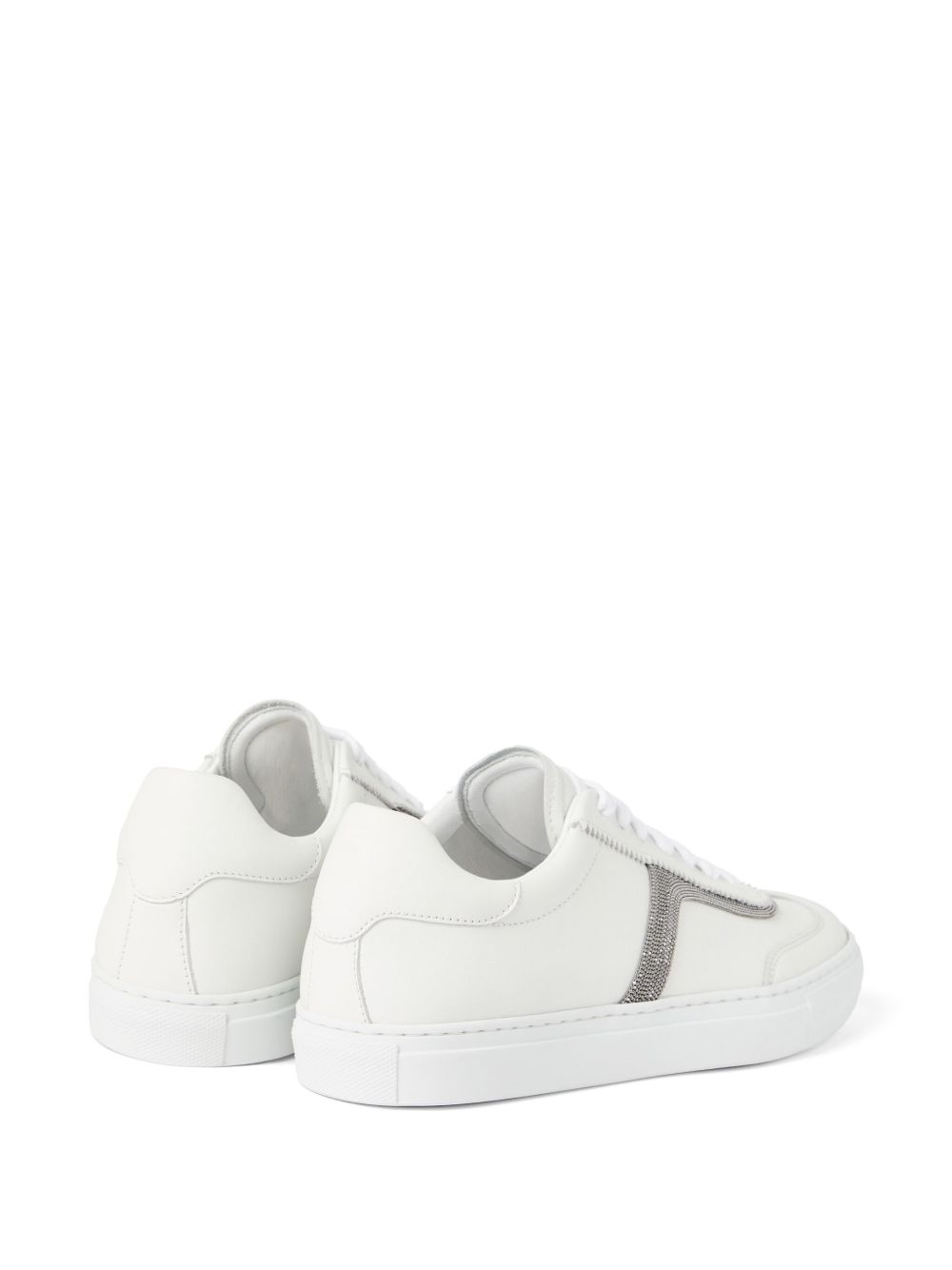 Brunello Cucinelli White Sneakers With Monili Chain Detail
