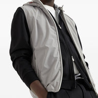 Brunello Cucinelli Hooded Vest In Grey