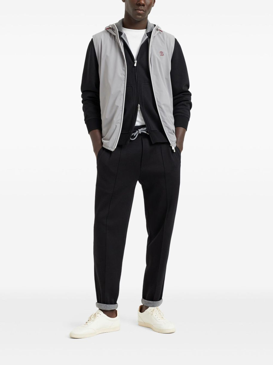 Brunello Cucinelli Hooded Vest In Grey