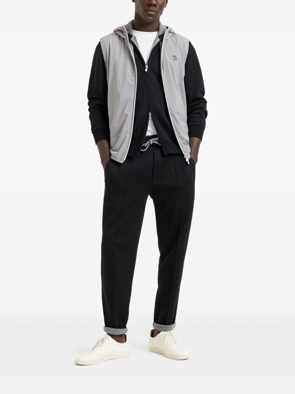 Brunello Cucinelli Hooded Vest In Grey