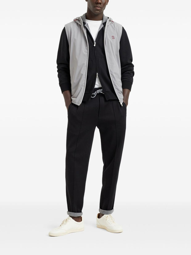 Brunello Cucinelli Hooded Vest In Grey