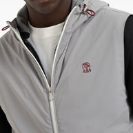 Brunello Cucinelli Hooded Vest In Grey