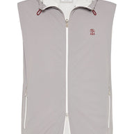 Brunello Cucinelli Hooded Vest In Grey