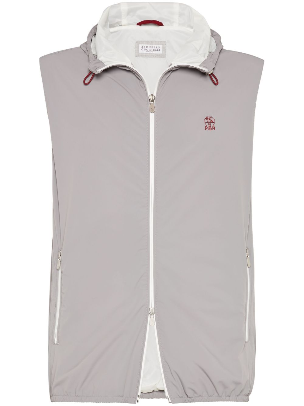 Brunello Cucinelli Hooded Vest In Grey