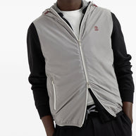 Brunello Cucinelli Hooded Vest In Grey