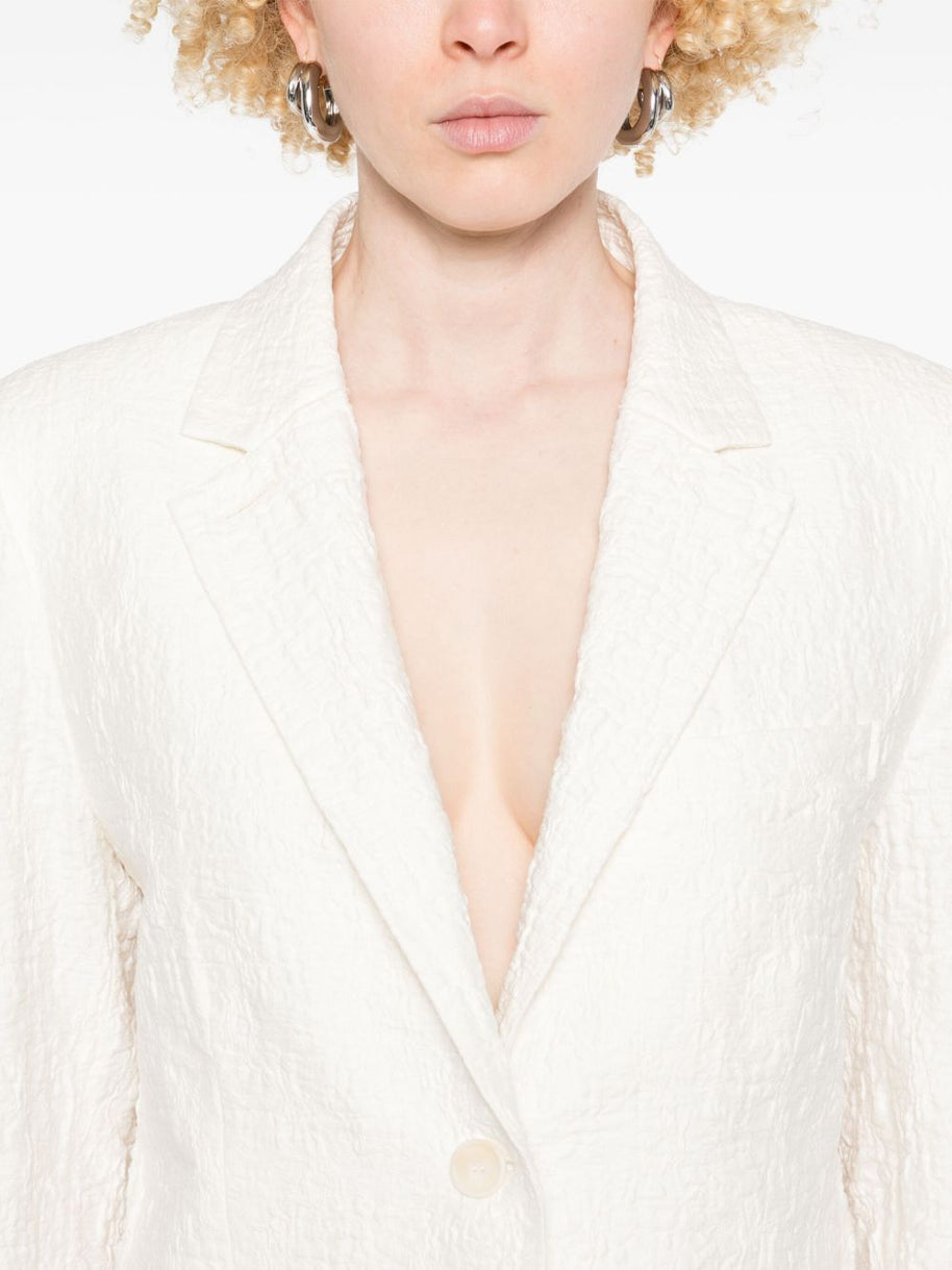 Harris Wharf London Textured Single Breasted Jacket in White